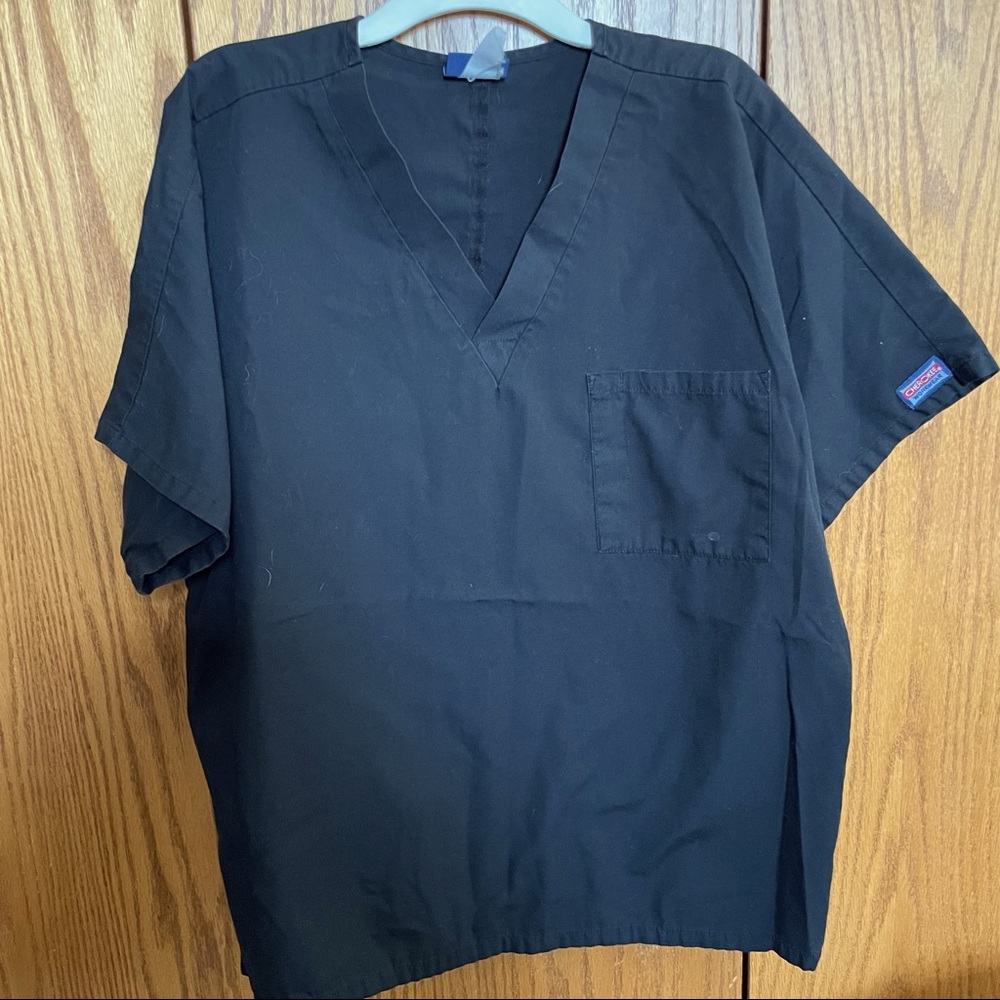 Mens Black Cherokee Scrub Top